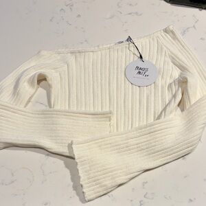 Princess Polly Off-White Ribbed Sweater NWT